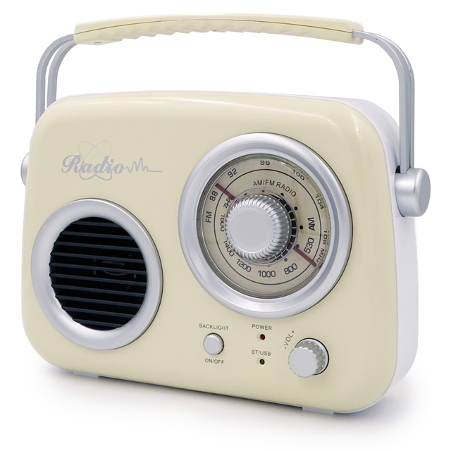 Vintage-Style Retro Portable Mini Radio with Built-In FM/AM Band Speaker Powered by AC/DC for Collectors
