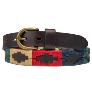 Venta al por mayor personalizado ecuestre clásico estrella montar Polo cinturones de cuero genuino con bordado caballo cinturones productos - Product Image 1