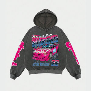 Sudadera con Capucha Personalizada de Alta Calidad para Hombre, Impresión DTG, Lavada, Desgastada, con Cordón Ajustable y Hombros Caídos - Product Image 1