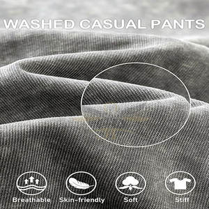 Vente en ligne Meilleures ventes Pantalons de survêtement délavés à l'acide Pantalons de survêtement respirants et confortables Vente en gros - Product Image 6