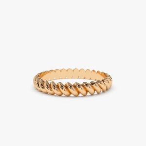 Nueva sensación ligera y cómoda de usar, cuerda trenzada de 14K y 3MM, anillo de diseño único, anillo de diamante cultivado en laboratorio, aspecto precioso para mujer - Product Image 1