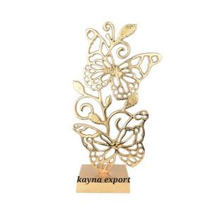ประติมากรรมโลหะอะลูมิเนียมชุบสีทองรูปผีเสื้อที่สวยงามหรูหรารูปปั้นดีไซน์แฟนซีที่มีเอกลักษณ์สำหรับตกแต่งห้องนั่งเล่น - Product Image 1