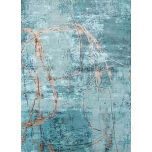 พรมไหมพรมผสมไหมไผ่ถักมือลายฟรีเวิร์ส รุ่น Kavi Blue Lu-54 หนา 10 มม. ลายแบบนามธรรม สำหรับตกแต่งบ้าน ห้องนั่งเล่น ทางเดิน รูปทรงสี่เหลี่ยมผืนผ้า - Product Image 1