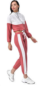 Conjunto Deportivo Informal de Gimnasio Personalizado al por Mayor, Sudadera Corta con Cremallera para Mujer, Conjunto de Sudadera - Product Image 4