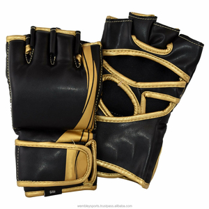 ถุงมือ MMA หนังคุณภาพสูง - เป็นมิตรกับสิ่งแวดล้อมและระบายอากาศได้ดี พร้อมสายรัดแบบ Hook and Loop สำหรับการฝึกซ้อม ซ้อมต่อยมวยไทย คิกบ็อกซิ่ง และการฝึกซ้อมแบบ Grappling - Product Image 1