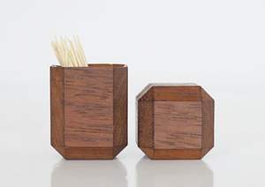 Porte-cure-dents en bois de qualité supérieure avec couvercle, distributeur de cure-dents en bois naturel pour la décoration de table - Product Image 2