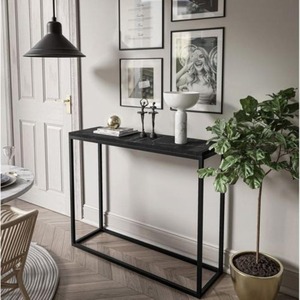 Table console étroite en métal avec plateau en verre excellente pour les meubles de décoration intérieure de couloir serré ou de petite entrée - Product Image 6
