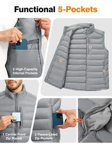 Custom Design Softshell Sleeveless Puffer Vest <b>Jacket</b> for <b>Men</b> Winter Windproof Breathable Outerwear for Travel <b>Work</b> Leisure - Product Image 5
