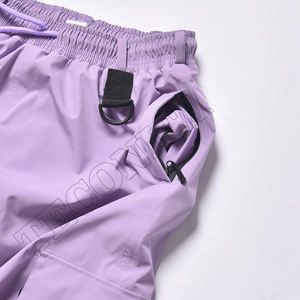 Pantalon cargo d'hiver imperméable pour homme, taille XXL, couleur violette, avec cordon de serrage à la taille et plusieurs poches zippées - Product Image 4