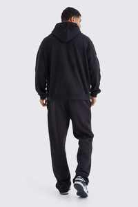 Sweat-shirts à capuche surdimensionnés en molleton français 100 % coton, respirants, à séchage rapide, imprimés à l'écran, noirs, lourds, teints en uni, pour l'hiver, personnalisés par OEM - Product Image 3