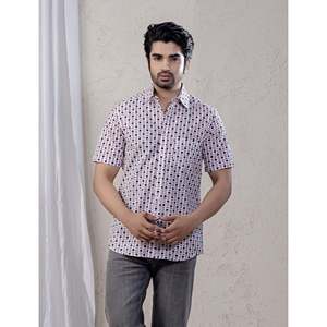 Camisas Casuales de Manga Corta Estampadas 100% Algodón para Hombre, Tela Popelina Transpirable, Talla XL - Product Image 1