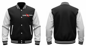 BAS quantité minimale de commande Blouson de baseball unisexe à logo brodé Vestes Letterman Vestes universitaires en polyester/coton à col montant sur le devant - Product Image 3