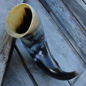 Natural High Quality Drinking Horn Strap Stitched Leather Hang <b>Stand</b> Odor Less Leak Proof Personalized Viking Customized - Product Image 6