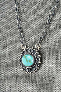 Latest Natural Arizona Turquoise Sterling Silver <b>Necklace</b> for Women <b>Boho</b> Statement Pendant Jewelry - Product Image 5
