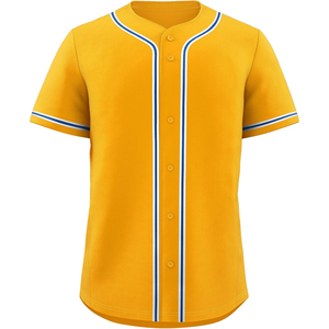 Jersey de béisbol y softbol, camisa sublimada con botón completo personalizado, aparejos bordados, sarga, nombre del equipo, número, jóvenes, adultos, hombres y mujeres - Product Image 1