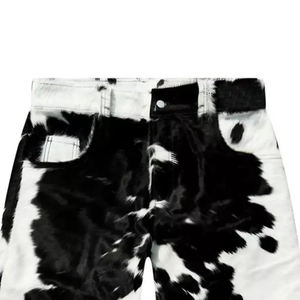 Pantalones cortos de cuero de vaca estilo callejero personalizados para hombre con bolsillos laterales Pantalones cortos de cuero de vaca bordados de último diseño - Product Image 2