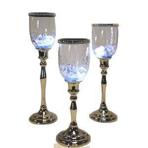 Finition plaquée argent lampe décorative abat-jour en verre doré lampe bougeoir décorative pour décor de table - Product Image 2