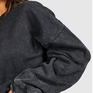 Chándal de mujer lavado con ácido con logotipo personalizado, ropa de exterior profesional de peso pesado hecha en fábrica para invierno, nuevo estilo - Product Image 5