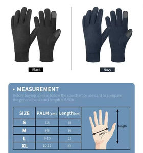 Custom Logo <b>Men's</b> Polar Fleece Touchscreen Winter Gloves for Sports Work Warm Leather Cotton Gloves <b>Cycling</b> Daily Outdoor Use - Product Image 6