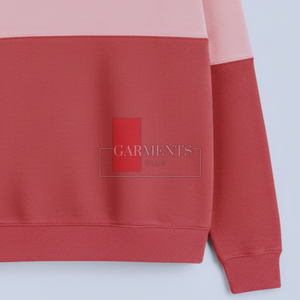 Sweat-shirt à col rond pour homme 100% coton uni |   Pull en molleton bicolore |   Logo personnalisé OEM ODM, streetwear décontracté d'hiver, respirant - Product Image 3