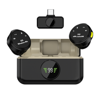 Microphone cravate sans fil portable 1-vers-2 avec suppression intelligente du bruit par IA pour le streaming en direct (vente en gros)