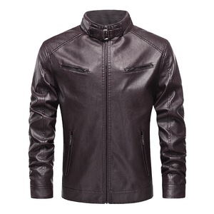 Design de mode vestes en cuir classiques hommes moto PU Faux cuir veste Logo gratuit personnalisation motard veste d'hiver - Product Image 4