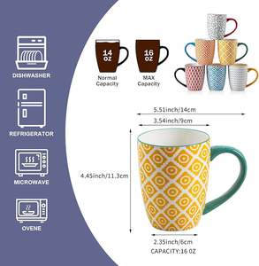 Tasses à café en céramique personnalisées, design minimaliste écologique, compatibles micro-ondes et lave-vaisselle, pour latte, cappuccino, thé, lait, prix bas - Product Image 6