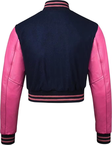 Veste courte de style baseball pour femmes, personnalisée, style varsity, lettre de l'école secondaire, OEM ODM - Product Image 5