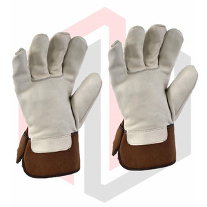 Guantes de trabajo industriales antiquímicos de piel de vaca genuina-Resistente al desgarro Transpirable Longitud personalizable Calidad Premium - Product Image 3
