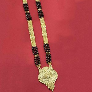 Vente en gros de mangalsutra rempli d'or micro 24 carats, bijoux de mariage indien, long mangalsutra pour femmes mariées, bijoux en laiton. - Product Image 2