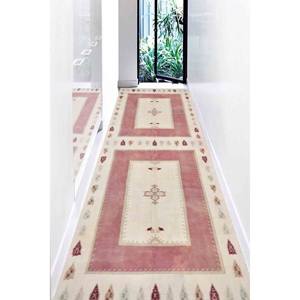 Tapis anatolien rose : Décoration turque minimaliste, tapis imprimé sur mesure, avec poils doux - Product Image 4