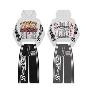 ชุดวอร์มแฟชั่นฤดูหนาวคุณภาพสูง ดีไซน์ปรับแต่งได้ พร้อมลายทางด้านข้างแบบ DTG  มีตัวเลือกไซส์พลัส รวมถึงบริการสกรีนลายบนกางเกง - Product Image 1