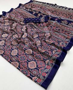 Saree jajrakh gajji bandhej lagdi gajji บริสุทธิ์ Saree ผ้าไหมนุ่ม - Product Image 4