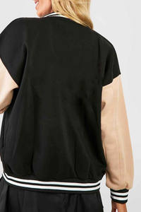 Chaqueta Universitaria Unisex Más Vendida, Ropa de Invierno, Cuerpo de Lana, Mangas de Cuero, Parche de Chenilla Bordado, Estampado - Product Image 4