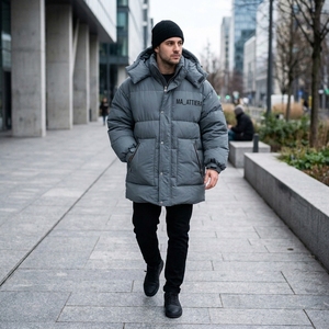 Chaqueta de invierno acolchada larga para hombre, con capucha, cálida, con múltiples bolsillos, con cremallera, para exteriores, OEM, ODM, venta al por mayor - Product Image 4
