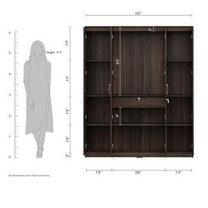 Alpha <b>4</b> <b>Door</b> Engineered Wood <b>Wardrobe</b> with Drawer - Product Image 4