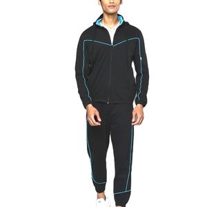 Chándal de hombre con logotipo personalizado, chándal de algodón y forro polar, conjunto de hombre al por mayor con bloques de color, conjunto de hombre y mujer - Product Image 3