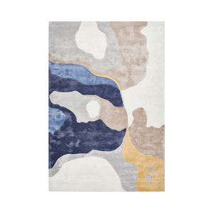<span class=keywords><strong>Tapis</strong></span> personnalisés en acrylique/laine Décoration intérieure <span class=keywords><strong>Tapis</strong></span> design coloré contrasté <span class=keywords><strong>bleu</strong></span> jaune beige pour la décoration intérieure - Product Image 2