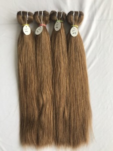 100% exportation de qualité supérieure vison cambodgien temple indien Remy vierge 20 ''couleur #8 faisceaux droits Extension fournisseur indien - Product Image 2