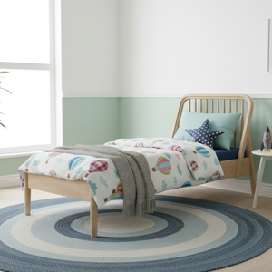 Cama Doble Moderna de Madera de Teca Java con Acabado Natural para Dormitorio Infantil y Uso Doméstico - Product Image 3