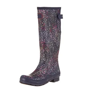 Horse riding over knee rain shoes boots for women new women's rubber rain boots new ladies printed rain boots