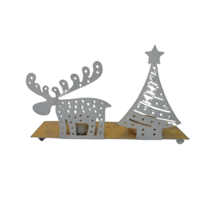 Support en fer 2 T Lite au design unique Feuille d'or au design de luxe pour la décoration de Noël et du salon et de la table - Product Image 1