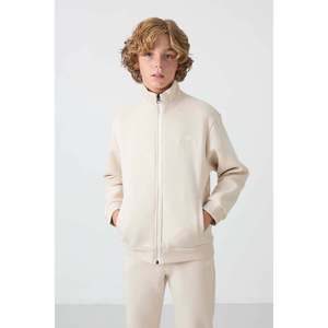 Ensemble de survêtement TommyLife pour garçons de 7 à 15 ans, col montant, taille élastique, coupe ample, confortable, en polyester, tenue de jogging - Product Image 3