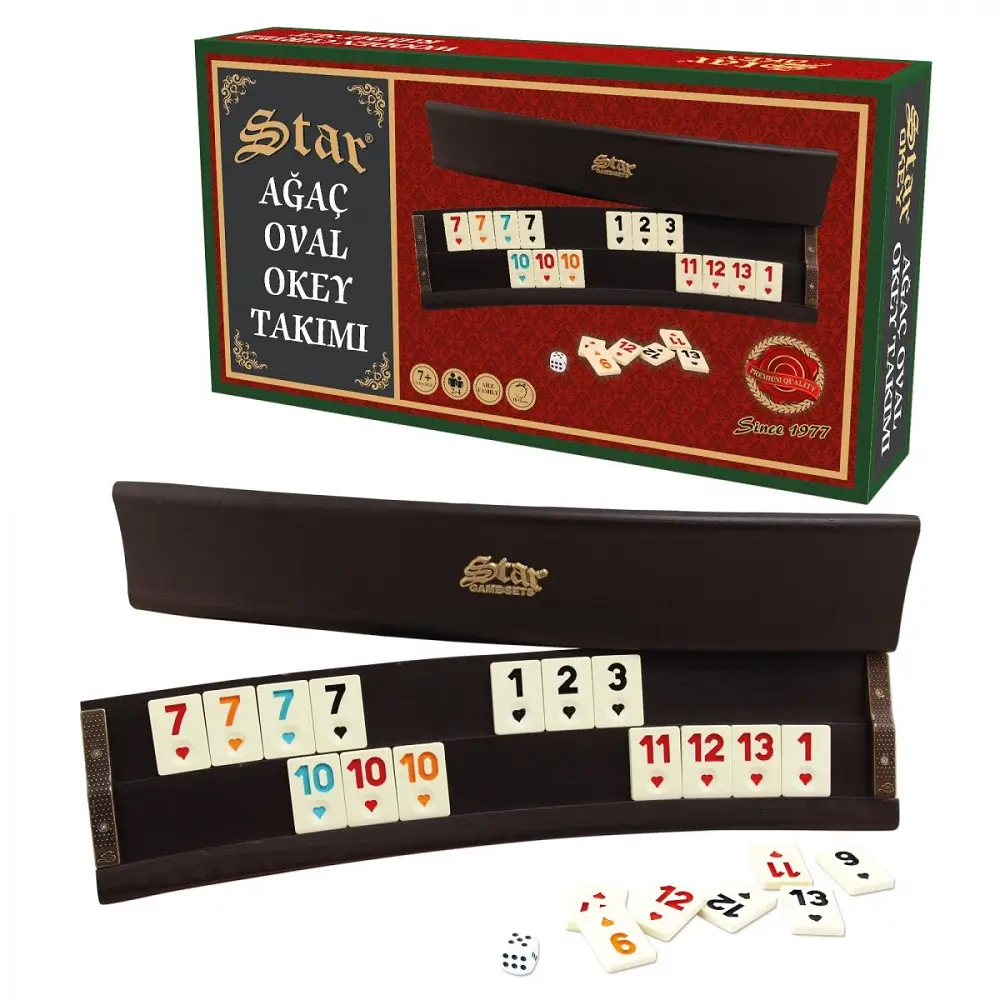 Yıldız kavisli ahşap Rummy seti çizilmeye dayanıklı ve kir itici işaret türkiye'den uzun ömürlü