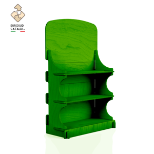 Espositore da banco di qualità verde produzione EUROSUD Made in Italy betulla altezza 70 cm per negozi e supermercati - Product Image 1