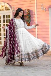 New Ấn Độ Pakistan Nhà Thiết Kế Georgette Thêu anarkali Áo Choàng Dài <span class=keywords><strong>Salwar</strong></span> Kameez Cho Đám Cưới Bên Bán Buôn Váy <span class=keywords><strong>Salwar</strong></span> - Product Image 5