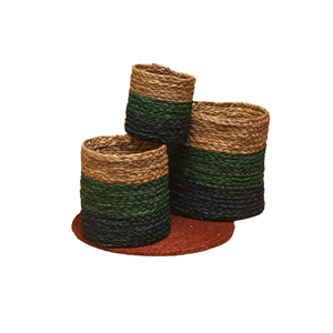 ตะกร้าสานมือหญ้าซาบีที่มีดีไซน์เป็นมิตรต่อสิ่งแวดล้อมธรรมชาติสำหรับการจัดระเบียบบ้านและพื้นที่ใช้สอยตกแต่ง - Product Image 5