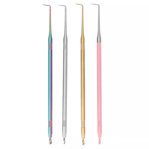 Meilleure vente peigne court outils de séparation des cils en acier inoxydable outils de levage à pointe incurvée pour la coiffure des cils couleur crème - Product Image 1