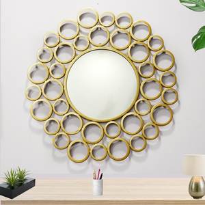 Bedroom and Living Room Rounded Shape <b>Gold</b> Plated Frame Metal <b>Mirror</b> Frame Rounded Shape Wall <b>Mirror</b> At Lowest Price - Product Image 6