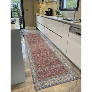 Tapis de style turc vintage : Tapis de couloir tribal antidérapant, tapis doux non tissé - Product Image 4